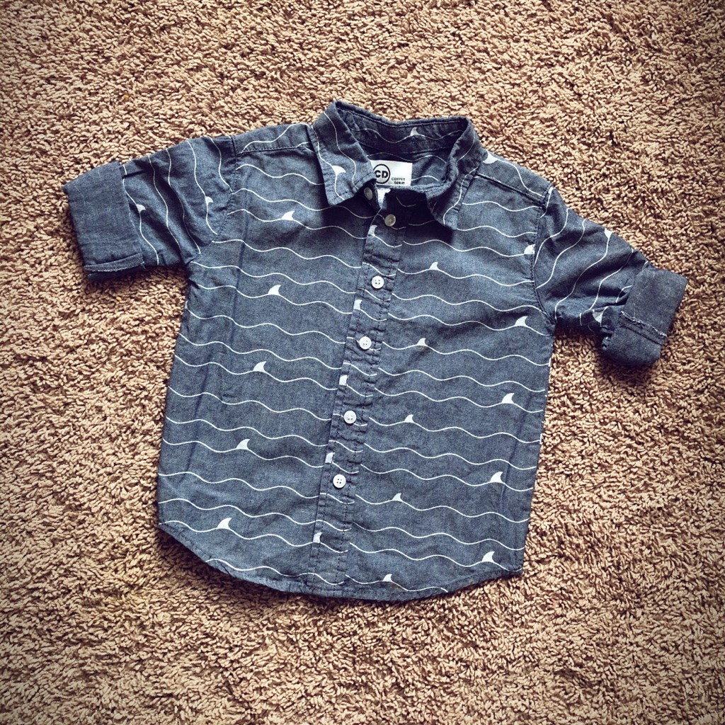 Shark & Waves Button Up